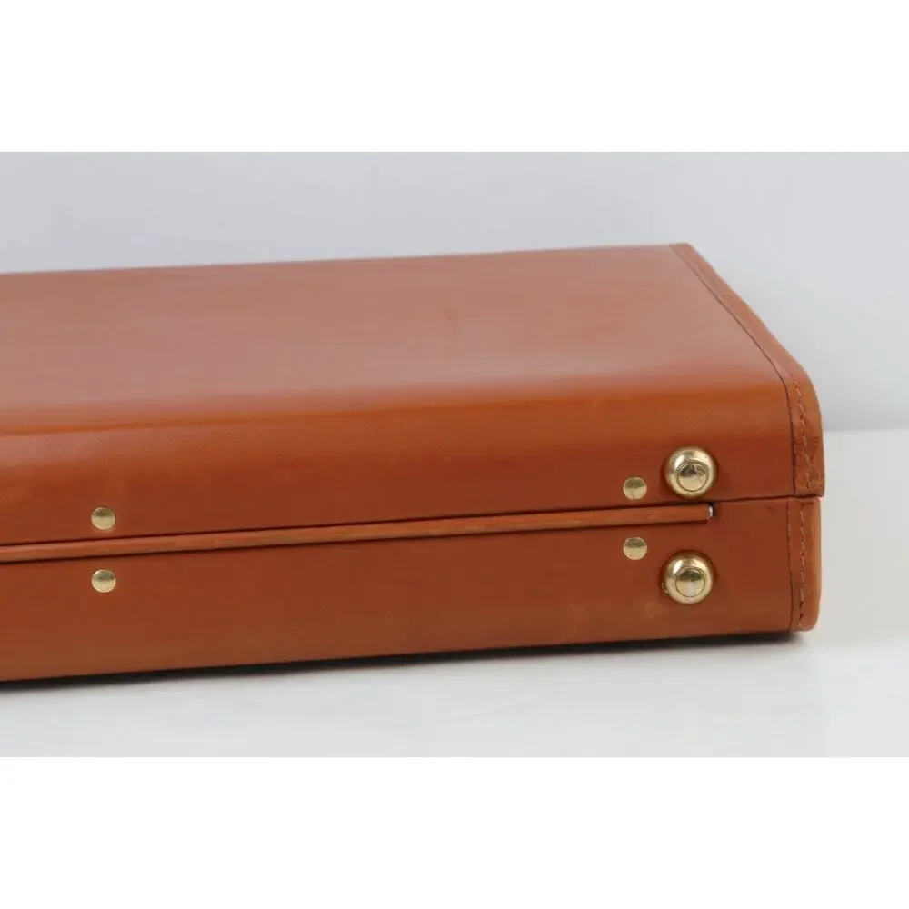 Vintage Coach Briefcase British Tan Leather Hardside Attache Presto Combination